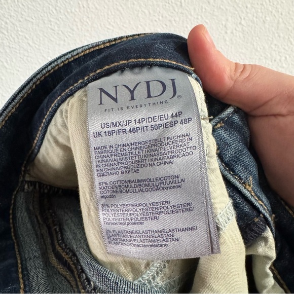 Straight Leg Marcel Blue Jeans Slimming Panel Lift Tuck Technology NYDJ 14P NWT - Picture 13 of 16